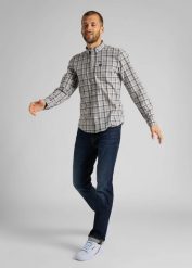 MĘSKA KOSZULA LEE LEE BUTTON DOWN GREY MELE L880RN37 112123425. Szare koszule Lee, l, bez wzorów, bez kołnierzyka, bez ramiączek. Za 129.99 zł.