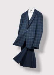 PAKO LORENTE – Granatowa marynarka garniturowa. Garnitury Pako Lorente, m, bez wzorów, z elastanu. Za 699.99 zł.