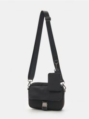 Torebka crossbody z dodatkową saszetką - czarny. Czarne torby na ramię Sinsay, bez wzorów, małe, bez dodatków. Za 35.99 zł.