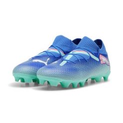 Buty piłkarskie unisex PUMA FUTURE 7 PRO FG/AG. Niebieskie buty sportowe casual Puma, bez wzorów, bez zapięcia. W wyprzedaży za 414.50 zł.