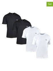 Fila Koszulki (4 szt.) w kolorze czarnym i białym rozmiar: S. Białe bezrękawniki Fila, s, bez wzorów, z bawełny, bez kołnierzyka, bez ramiączek. Za 152.99 zł.