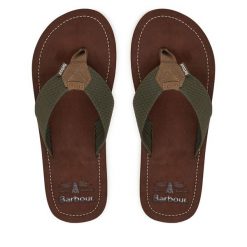 Japonki Barbour. Zielone japonki Barbour, bez wzorów. Za 159.99 zł.