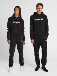 Bluza z kapturem Hummel Legacy Logo. Niebieskie bluzy z kapturem Hummel, xs, bez wzorów, z bawełny, z kapturem. Za 170.50 zł.