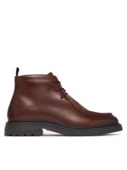 Tommy Hilfiger Trzewiki Corporate Casual Lth Moc Chukka FM0FM05987 Brązowy. Brązowe botki sznurowane Tommy Hilfiger, bez wzorów, ze skóry, bez obcasa, bez zapięcia. Za 749.99 zł.