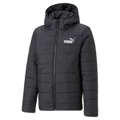 Młodzieżowa ocieplana kurtka Essentials PUMA Black. Czarna kurtki Puma, m, bez wzorów, z puchu, bez kaptura. Za 220.99 zł.