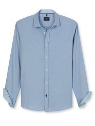 OLYMP Koszula "Casual" - Regular fit - w kolorze błękitnym rozmiar: XXL. Niebieskie koszule Olymp, xxl, bez wzorów, z bawełny, bez kołnierzyka, bez ramiączek. Za 122.09 zł.