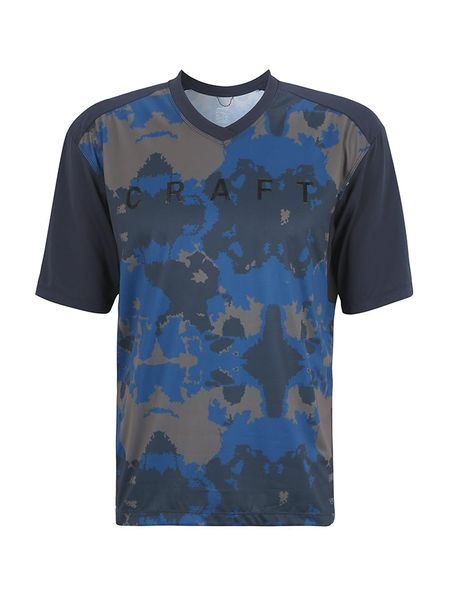 Craft Koszulka kolarska "Hale XT" w kolorze granatowo-niebieskim rozmiar: L. Niebieskie t-shirty sportowe Craft, bez wzorów, z materiału, bez ramiączek, rowerowe. Za 124.95 zł.