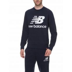 Bluza na co dzień męska NEW BALANCE ciepła bez kaptura. Czarne bluzy New Balance, m, bez wzorów, bez kaptura. Za 239.00 zł.