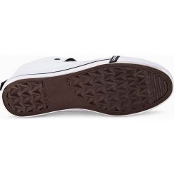 Buty męskie trampki z kontrastującymi elementami - białe V1 OM-FOTH-0125 - 45. Białe trampki Ombre Clothing, m, bez wzorów, za kostkę, bez zapięcia. Za 179.99 zł.