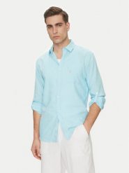 Guess Koszula F4GH00 WG3L0 Błękitny Regular Fit. Niebieskie koszule Guess, l, z aplikacjami, z wiskozy, bez kołnierzyka, bez ramiączek. Za 289.99 zł.