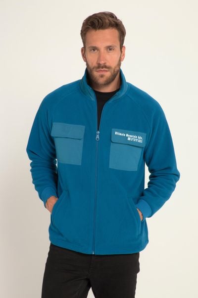 Męska Kurtka polarowa outdoor stójka kieszenie na piersi. Niebieskie kurtki JAY-PI, m, bez wzorów, z materiału, bez kaptura. Za 223.99 zł.