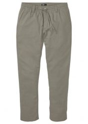 Spodnie chinosy regular fit z przewiewnej mieszanki lnu, straight. Szare eleganckie spodnie bonprix, na lato, m, z bawełny. Za 147.99 zł.