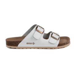 Sandały ergonomiczne DURTAL W ze skóry z podeszwą EVA i możliwością dopasowania. Białe sandały Izas, ze skóry, bez zapięcia. W wyprzedaży za 265.17 zł.