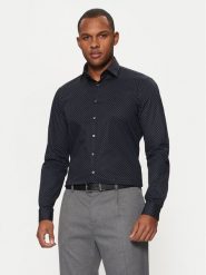 Calvin Klein Koszula K10K113846 Granatowy Slim Fit. Niebieskie koszule CALVIN KLEIN, m, bez wzorów, z bawełny, bez kołnierzyka, bez ramiączek. Za 239.99 zł.