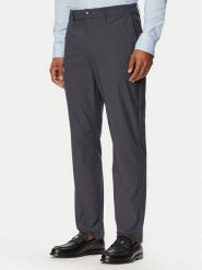 Calvin Klein Spodnie materiałowe LV04LB610G Granatowy Slim Fit. Niebieskie spodnie materiałowe CALVIN KLEIN, m, bez wzorów, z materiału. Za 409.99 zł.