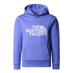 Bluza The North Face Drew Peak. Niebieskie bluzy z kapturem The North Face, na wiosnę, l, bez wzorów, z bawełny, z kapturem. Za 323.40 zł.