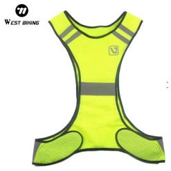 Regulowana Kamizelka Bezpieczeństwa Wysoka Widoczność. Zielone kamizelki sportowe WEST BIKING, na zimę, uniwersalny, bez wzorów, z materiału, bez kaptura, do biegania. Za 47.60 zł.