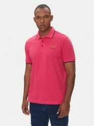 Aeronautica Militare Polo 251PO1308P82 Różowy Regular Fit. Czerwone koszulki polo Aeronautica Militare, m, bez wzorów, z bawełny, bez kołnierzyka, bez ramiączek. Za 359.99 zł.