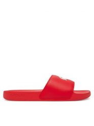 Lacoste Klapki Serve Sliders 7-49CMA0041 Czerwony. Czerwone klapki LACOSTE, ze skóry. Za 119.99 zł.