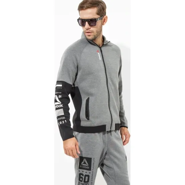 Reebok Bluza Os Quik Trk Jkt , szary, rozmiar M. Szare bluzy bez kaptura Reebok, m, bez wzorów, z bawełny, bez kaptura. W wyprzedaży za 179.99 zł.