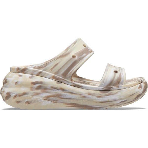 Klapki Dla Dorosłych Crocs Classic Crush Marbled Sandal. Brązowe klapki Crocs, z materiału. Za 129.99 zł.