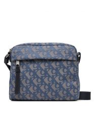 Calvin Klein Saszetka Slouched Monogram Mini Zip Fligh LV04G3175G Błękitny. Niebieskie saszetki i nerki CALVIN KLEIN, bez wzorów, z materiału. Za 299.99 zł.