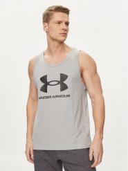 Under Armour Tank top Ua Sportstyle Logo Tank 1382883-035 Szary Loose Fit. Szare t-shirty sportowe Under Armour, bez wzorów, z syntetyku, bez ramiączek, na fitness i siłownię. Za 69.99 zł.