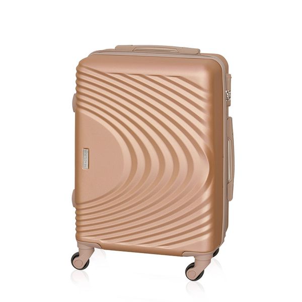 Walizka podróżna BETLEWSKI BWA-055 S złota. Żółte walizki Betlewski, bez wzorów, z materiału. Za 149.99 zł.