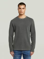 G-Star Sweter w kolorze ciemnoszarym rozmiar: L. Szare swetry nierozpinane G-Star, l, bez wzorów, z bawełny, bez kołnierzyka, bez ramiączek. Za 175.67 zł.