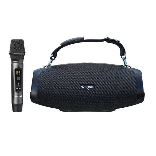 Głośnik bezprzewodowy Bluetooth W-KING X10 70W czarny. Czarne głośniki przenośne W-KING. Za 493.99 zł.