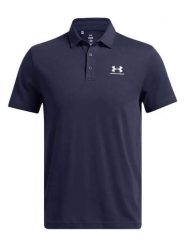 Under Armour Koszulka polo "Icon" w kolorze granatowym rozmiar: L. Niebieskie koszulki polo Under Armour, l, bez wzorów, bez kołnierzyka, bez ramiączek. Za 176.08 zł.