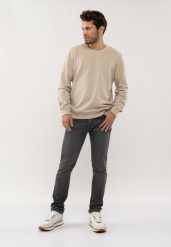 Grafitowe jeansy, Slim Fit, D-DEXTER 51. Szare spodnie materiałowe Volcano, na co dzień, m, bez wzorów, z bawełny, eleganckie. Za 189.99 zł.