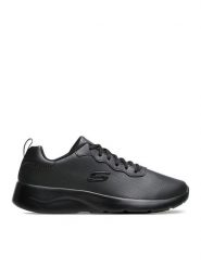 Skechers Sneakersy Eazy Vibez 999253/BBK Czarny. Czarne buty sportowe casual Skechers, bez wzorów, ze skóry, bez zapięcia. Za 229.99 zł.