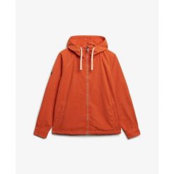 Kurtka z kapturem z przecieranego materiału Superdry. Brązowe kurtki Superdry, m, z aplikacjami, z materiału, z kapturem. Za 445.30 zł.