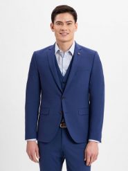 Finshley & Harding London marynarka od garnituru modułowego Mężczyźni Slim Fit Sztuczne włókno niebieski, 54. Niebieskie garnitury Finshley & Harding London, m, bez wzorów, z włókna. Za 999.95 zł.