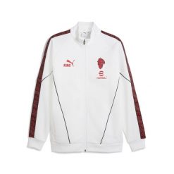 Męska kurtka AC Milan KING Anthem PUMA White For All Time Red. Białe kurtki Puma, m, bez wzorów, bez kaptura, do biegania. Za 399.00 zł.