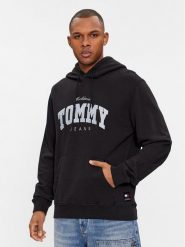 Tommy Jeans Bluza Varsity DM0DM18401 Czarny Regular Fit. Czarne bluzy Tommy Jeans, l, bez wzorów, z bawełny, bez kaptura. Za 279.99 zł.
