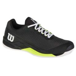 Męskie Buty Tenisowe Rush Pro 4.0 Clay. Czarne buty turystyczne Wilson, bez wzorów, z gumy, bez zapięcia, tenisowe. Za 760.99 zł.