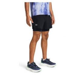 Spodenki do biegania męskie Under Armour Launch 5 inch 2-in-1 Short. Czarne szorty Under Armour, m, bez wzorów, sportowe. Za 178.49 zł.