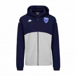 Bluza z kapturem FC Grenoble Rugby Arufeod 8 2024/25. Niebieskie bluzy z kapturem Kappa, bez wzorów, z dresówki, z kapturem. W wyprzedaży za 334.15 zł.