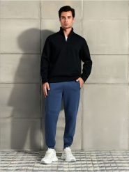 Spodnie jogger - niebieski. Niebieskie joggery i bojówki Sinsay, l, bez wzorów. Za 59.99 zł.