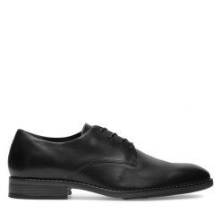 Półbuty Lasocki. Czarne eleganckie półbuty Lasocki, bez wzorów, bez obcasa, bez zapięcia. Za 249.99 zł.