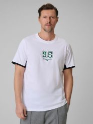 4F T-shirt regular z nadrukiem męski - biały 3XL. Białe t-shirty 4F, m, bez wzorów, z bawełny, bez kołnierzyka, bez ramiączek. Za 79.99 zł.