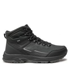 Trekkingi Halti. Czarne botki sznurowane Halti, bez wzorów, bez obcasa, bez zapięcia. Za 539.99 zł.