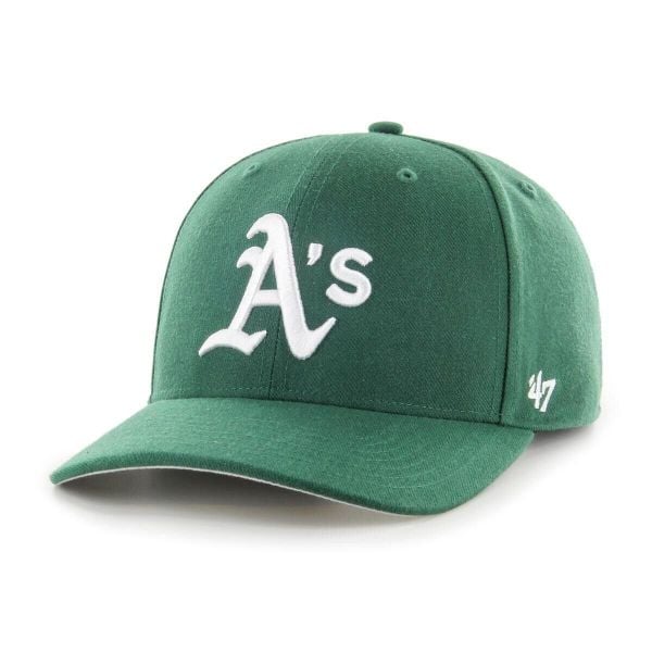 Brand `47 czapka z daszkiem Oakland Athletics Dark Green Cold Zone zielony OSFM. Zielone czapki z daszkiem 47 Brand, bez wzorów. Za 139.00 zł.