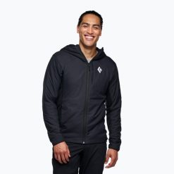 Kurtka hybrydowa męska Black Diamond First Light Hybrid Hoody. Czarne kurtki Black Diamond, m, bez wzorów, bez kaptura. Za 849.99 zł.