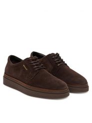 Gant Półbuty 33633382 Brązowy ciemny. Brązowe eleganckie półbuty GANT, bez wzorów, ze skóry, bez obcasa, bez zapięcia. Za 629.99 zł.