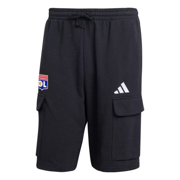 Adidas Sport M Felczy C Spodenki Dorosłych. Czarne krótkie spodenki sportowe OLYMPIQUE LYONNAIS, l, bez wzorów, z bawełny. Za 171.40 zł.