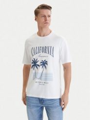 Beverly Hills Polo Club T-Shirt W126-BHMTS-1020-01P Biały Regular Fit. Białe koszulki polo sportowe Beverly Hills Polo Club, m, bez wzorów, z bawełny, bez kołnierzyka, bez ramiączek. Za 89.99 zł.