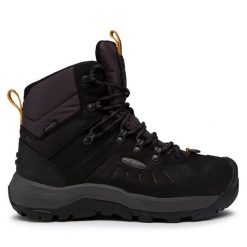 Trekkingi Keen. Czarne botki sznurowane Keen, bez wzorów, z polaru, bez obcasa, bez zapięcia. Za 849.99 zł.